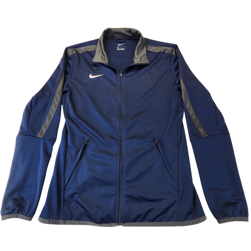 Nike Women's Epic Training Jacket Medium Navy Blue Grey Full Zip Track Sports